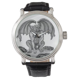 Golem Gargoyle, svartvit design Armbandsur