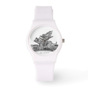 Golem Gargoyle, svartvit design Armbandsur