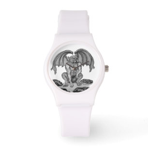 Golem Gargoyle, svartvit design Armbandsur