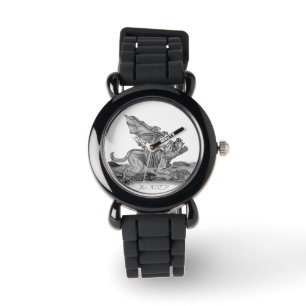 Golem Gargoyle, svartvit design Armbandsur