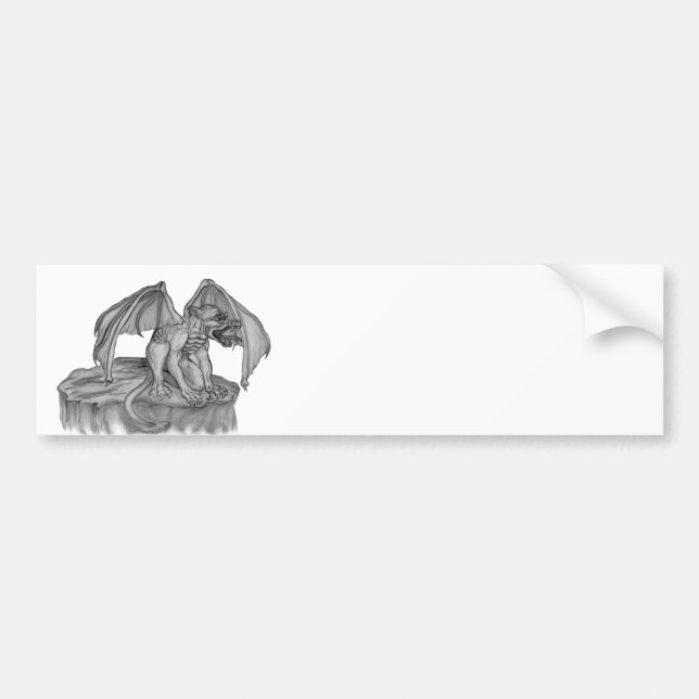 GOLEM - Gargoyle svartvit design Bildekal (Framsidan)