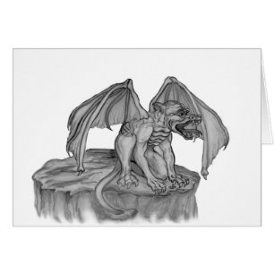 GOLEM - Gargoyle svartvit design Hälsningskort