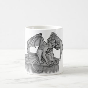 GOLEM - Gargoyle svartvit design Kaffemugg