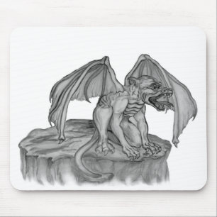 GOLEM - Gargoyle svartvit design Musmatta