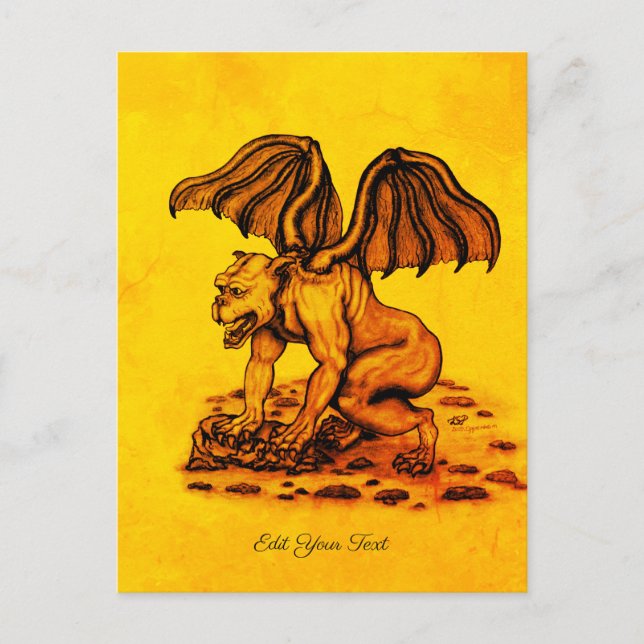 Golem Gargoyle Vykort (Framsida)