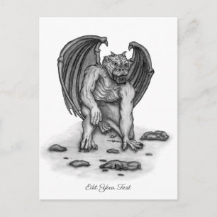 Golem Gargoyle Vykort