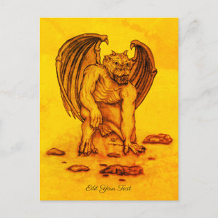 Golem Gargoyle Vykort