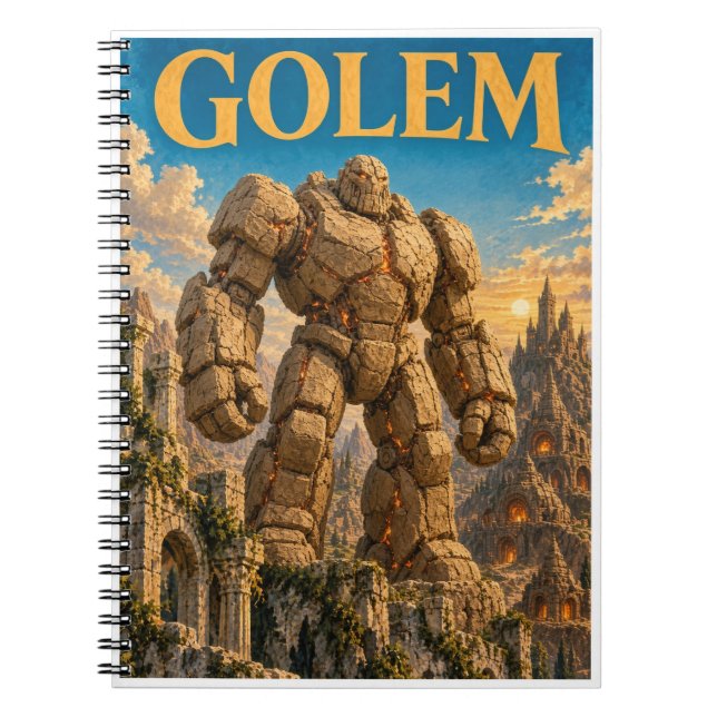 Golem, gotisk fantasimonster anteckningsbok (Framsidan)