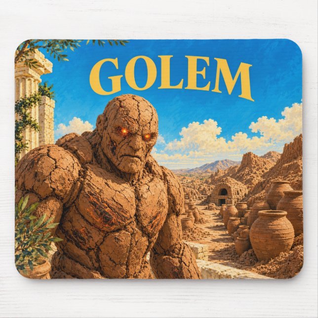 Golem, gotisk fantasimonster musmatta (Framsidan)