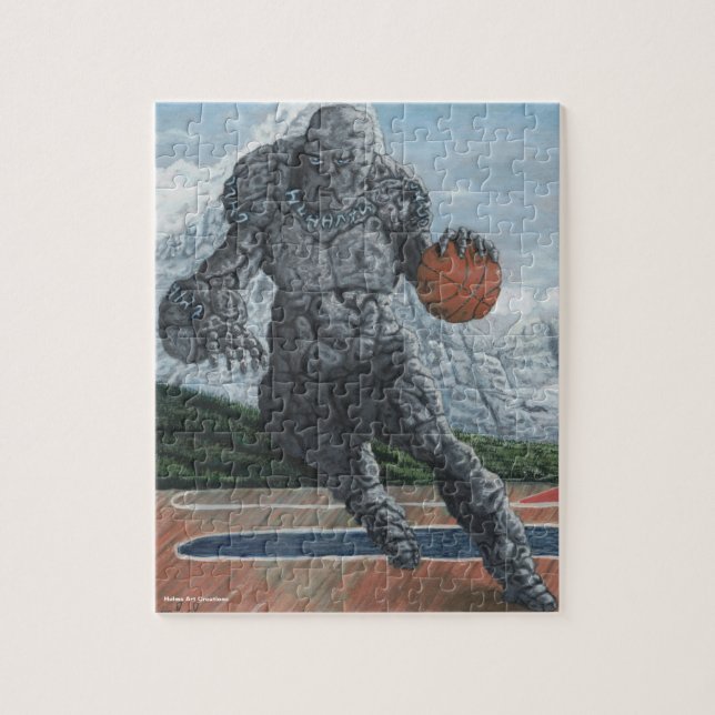 Golem spelar basketball Small Fantasy Puzzle Pussel (Vertikal)