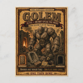 Golem, Vintage Circus Monster Vykort