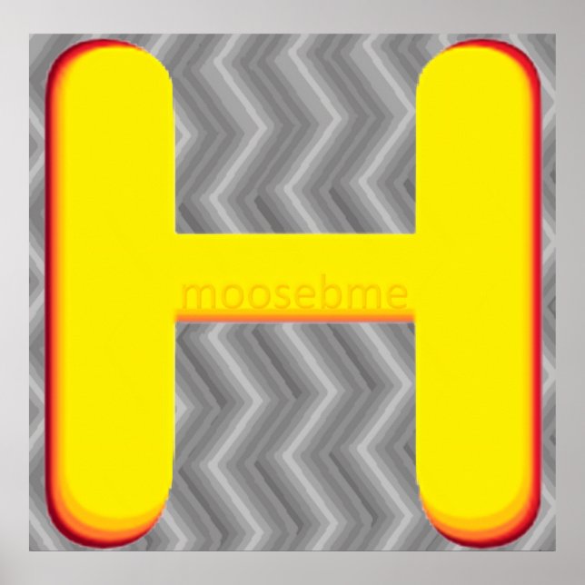 Golen Capitol "H" på gråa vågor Poster (Framsidan)