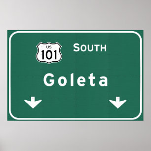 Goleta söder Interstate Kalifornien US-101 - Poster