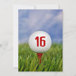 Golf 16:e Födelsedagsfesten Inbjudningar