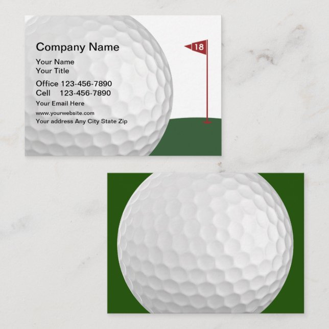 Golf 18-hålsdesign visitkort (Fram/baksida)