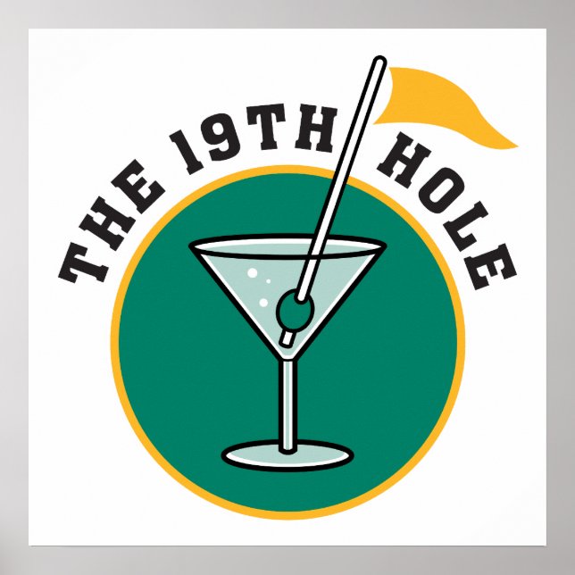 Golf 19:e hål-drycken humor poster (Framsidan)