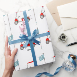 Golf 1:a födelsedag golf party med rödvagn presentpapper