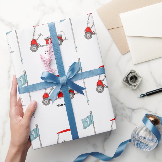 Golf 1:a födelsedag golf party med rödvagn presentpapper (Gifting)