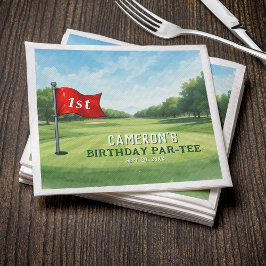 Golf 1:a födelsedag Party Hål i ett Pappersservett