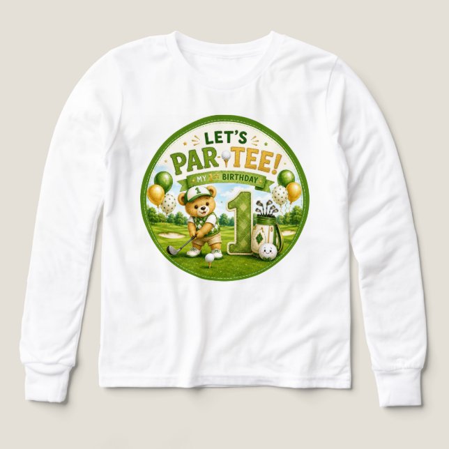 Golf 1:a födelsedagsfest t shirt (Design framsida)