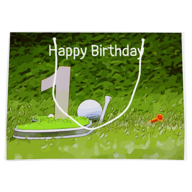 Golf 1-årsdag 1-årig golfspelare med nummer (Framsidan)