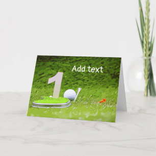 Golf 1-årsdag ett år gammalt golfer med nummer kort