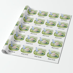 Golf 1-årsdag ett år gammalt golfer med nummer presentpapper
