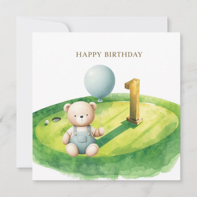Golf 1-årsdag ettårig golfare kort (Framsida)