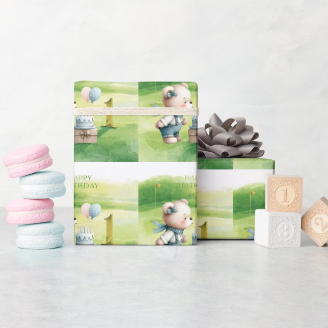 Golf 1-årsdag ettårig golfare presentpapper (Baby Shower)