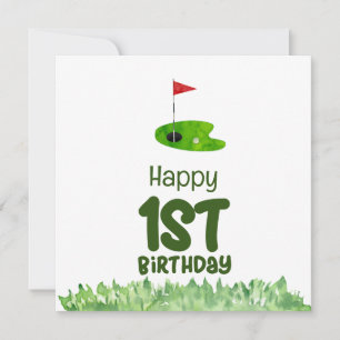 Golf 1st-födelsedag ett år gammal golfer kort