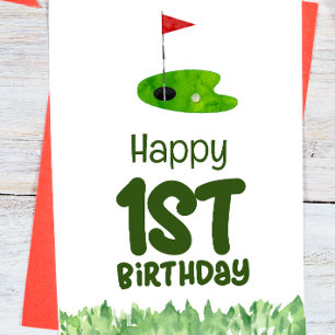 Golf 1st-födelsedag ett år gammal golfer kort