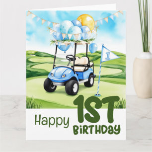 Golf 1st-födelsedag ett år gammal golfer kort