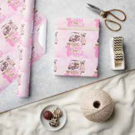 Golf 1st-födelsedag ett år gammal golfer-rosa presentpapper