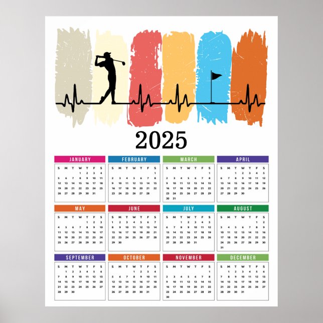Golf 2025-kalender poster (Framsidan)