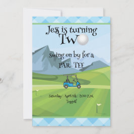 Golf 2nd birthday inbjudningar