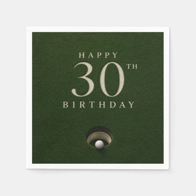 Golf 30-års födelsedagspar tee  pappersservett (Framsidan)