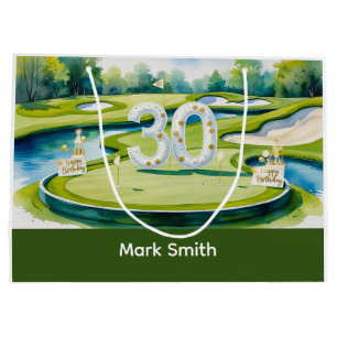 Golf 30års födelsedag med nummer 30 på grönten