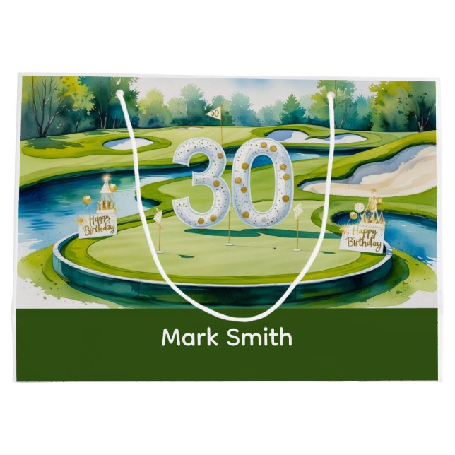 Golf 30års födelsedag med nummer 30 på grönten (Baksidan)
