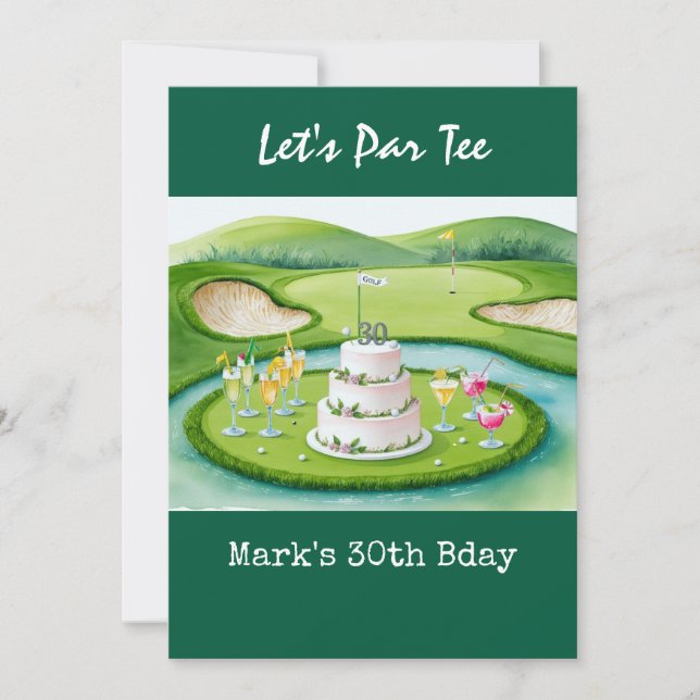 Golf 30års födelsedag Par T 30 party Inbjudningar (Framsida)