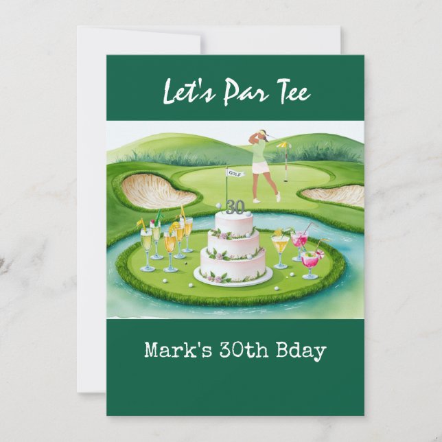 Golf 30års födelsedag Par T 30 party Inbjudningar (Framsida)