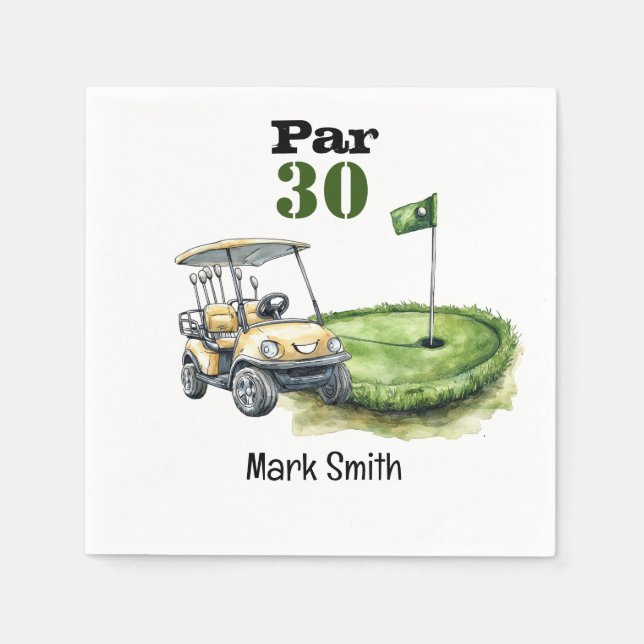 Golf 30års födelsedag Par T 30 party Pappersservett (Framsidan)
