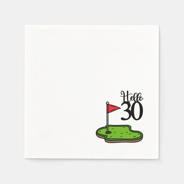 Golf 30års födelsedag Par T 30 party Pappersservett (Framsidan)