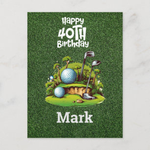 Golf 40-årsdag Golfare År av att vara fantastisk Vykort