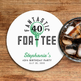 Golf 40:e födelsedag Party Fantastisk för vit tee Underlägg Papper Rund
