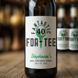 Golf 40:e födelsedag Party Fantastisk för vit tee Vinflaska Etikett