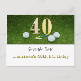 Golf 40: e födelsedag Spara datum för golf party Vykort