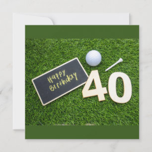 Golf 40:e födelsedagen med ord grattis på födelsed