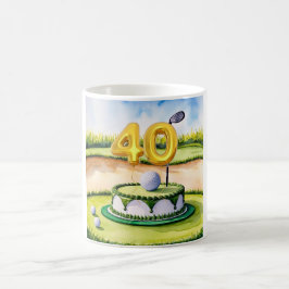 Golf 40:e födelsedagsgåva för Golfer med Namn Kaffemugg