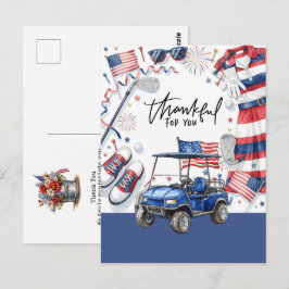 Golf 4:e juli självständighetsdagen med grillfest vykort