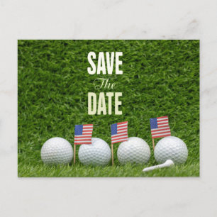 GOLF 4:e juli spara datumet med flagga Amerika Vykort